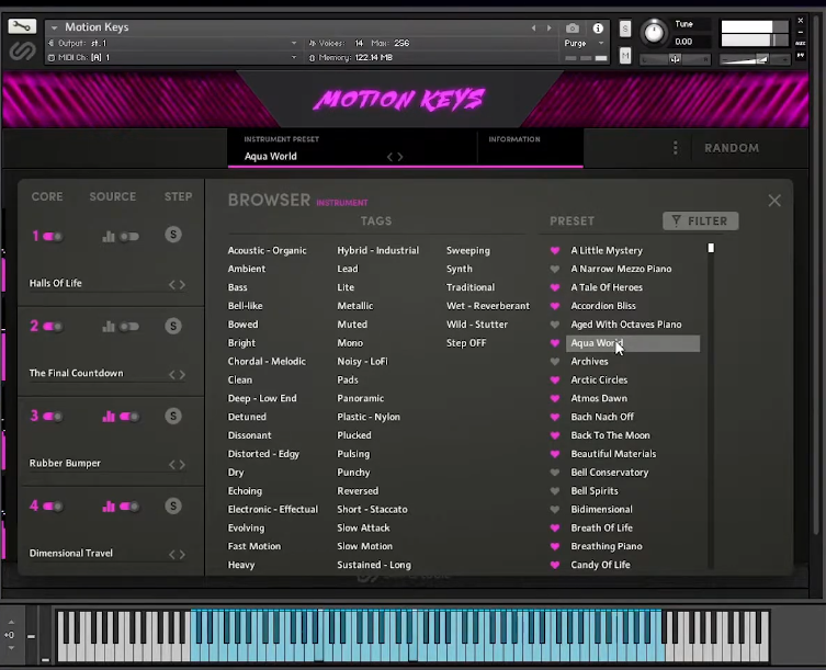 SAMPLE LOGIC MOTION KEYS